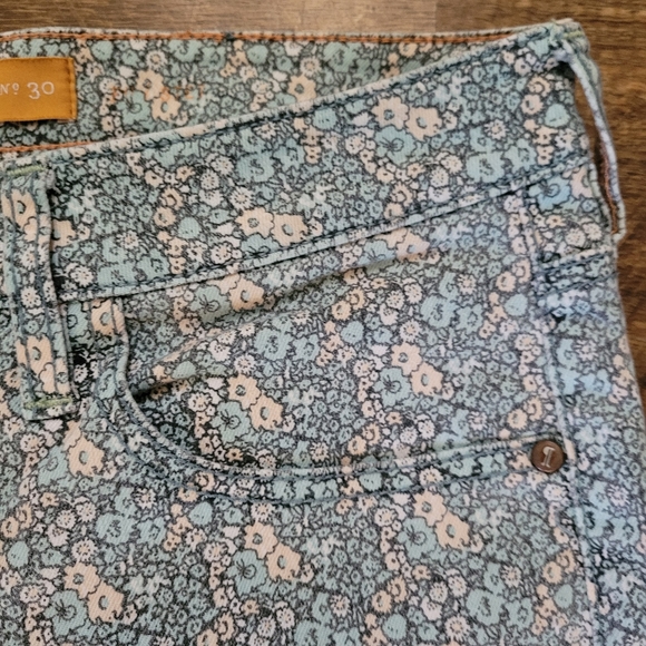 Anthropologie Denim Pants Blue Floral Print 30 Medium Pilcro And The Letterpress - Picture 4 of 5